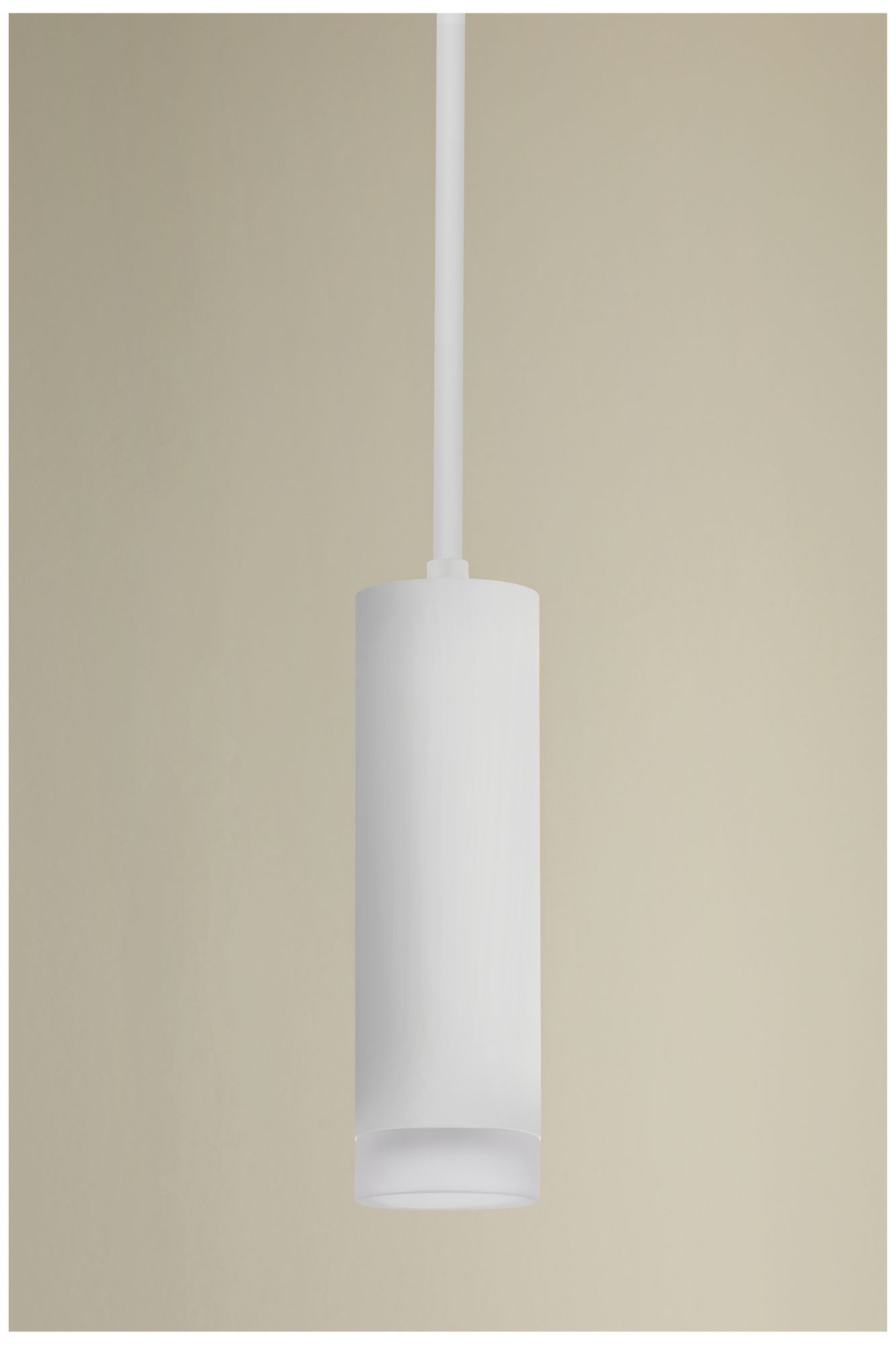 Image 2 Luxe 3" Cylinder Pendant in Semi Gloss White more views