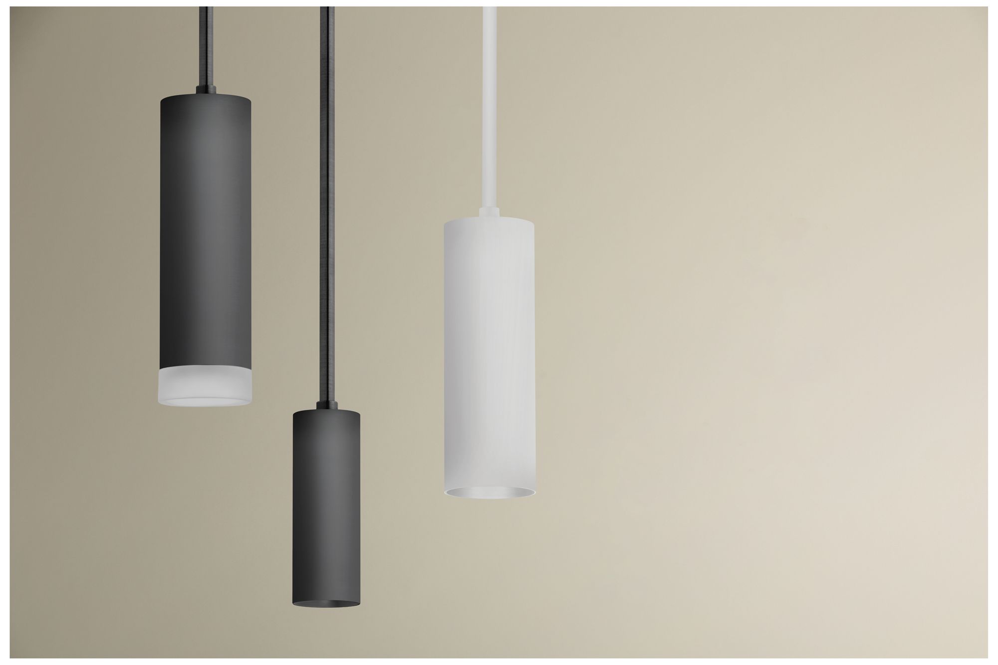 Image 3 Luxe 3" Cylinder Pendant in Semi Gloss White more views