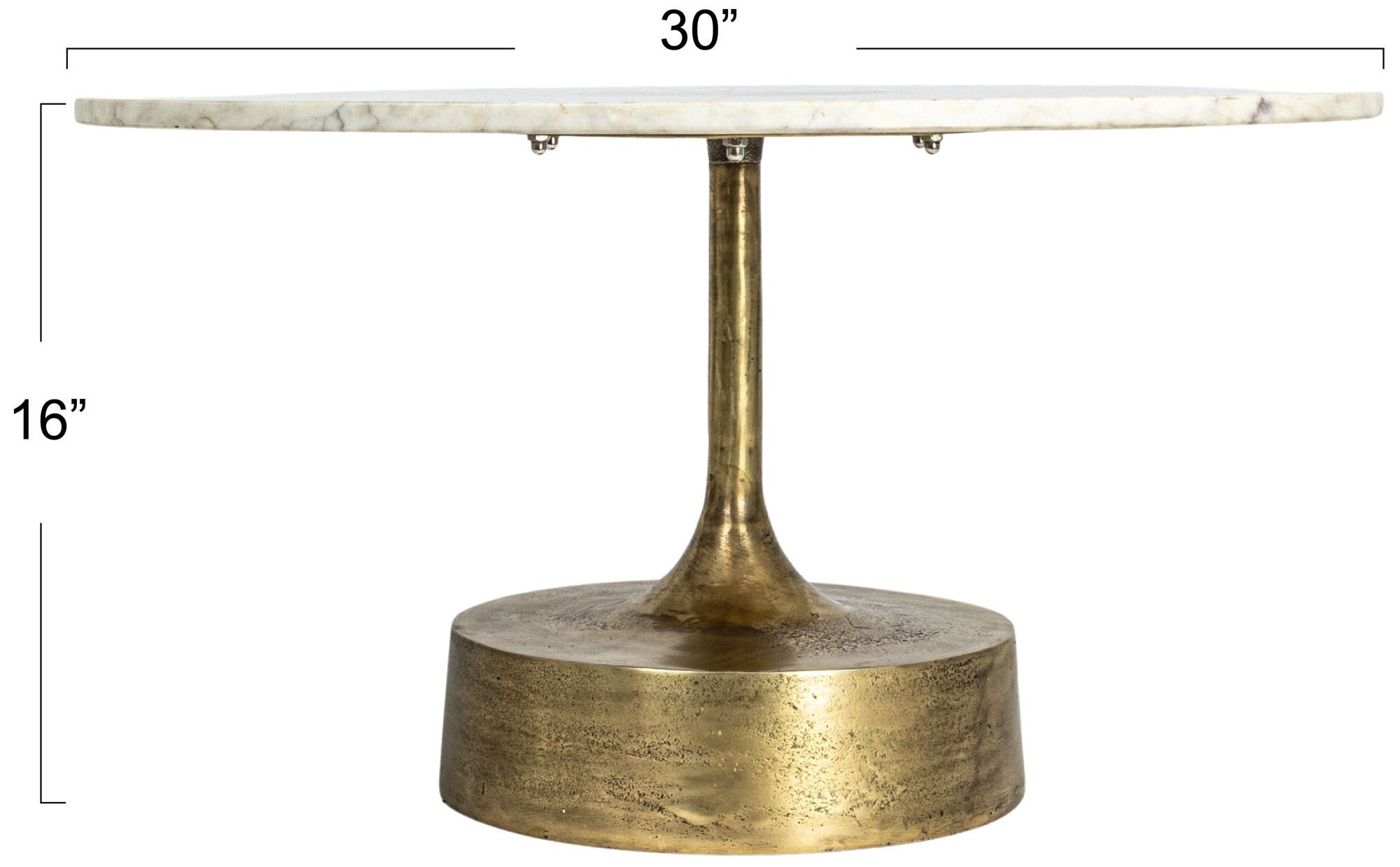 Image 3 Luxe Aluminum and Marble CoffeeTable, Gold more views