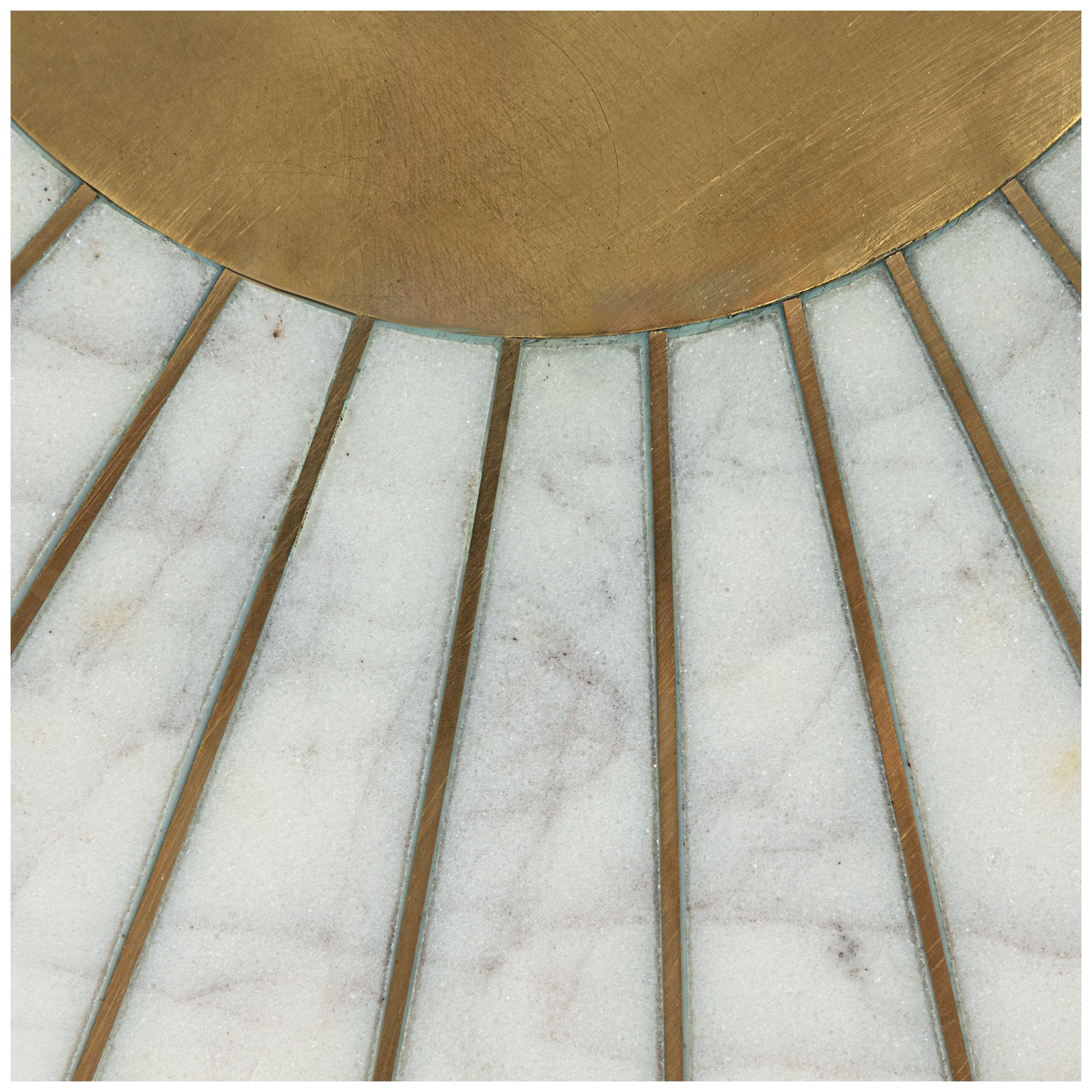 Image 4 Luxe Aluminum and Marble CoffeeTable, Gold more views