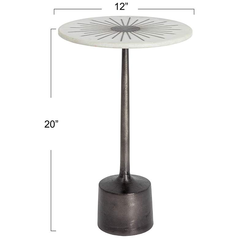 Image 3 Luxe Aluminum and Marble Martini Table, Black more views