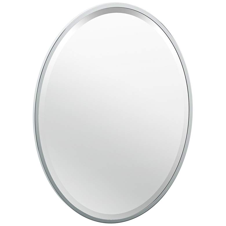 Image 1 Luxe Chrome 20 1/2" x 27 1/2" Flush Mount Framed Wall Mirror