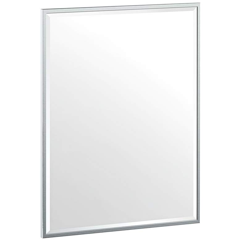 Image 2 Luxe Chrome 24 1/2 inch x 32 1/2 inch Flush Mount Wall Mirror