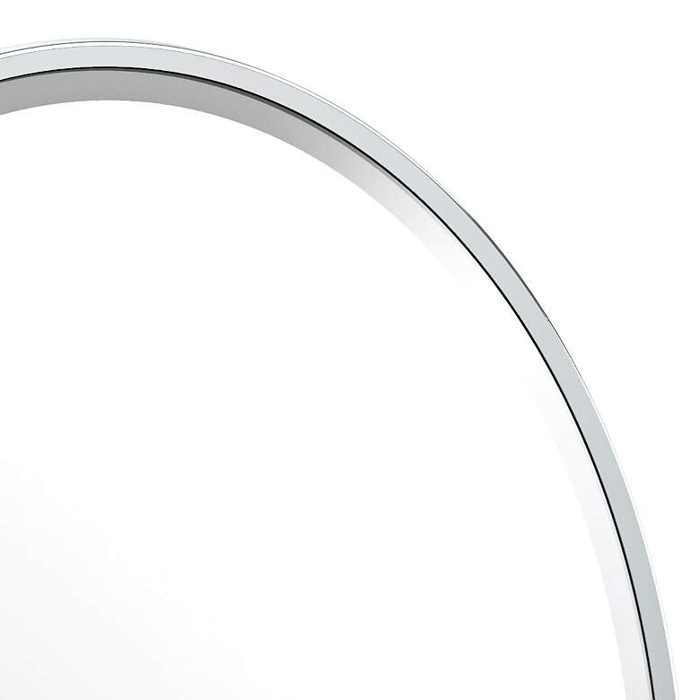 Image 2 Luxe Chrome 25" x 33" Oval Flush Mount Wall Mirror more views
