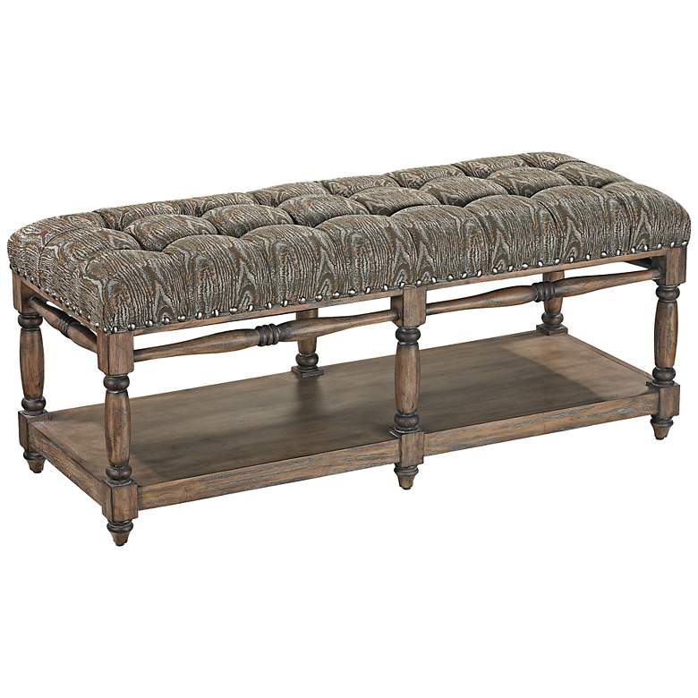 Image 1 Luxe Collection French Moss Tufted Upholstered Bench