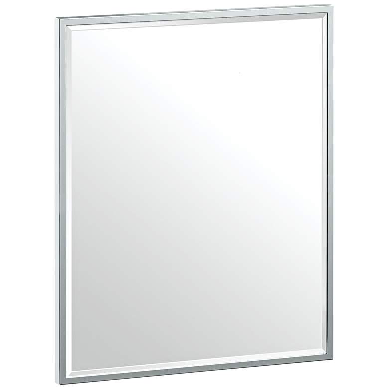 Image 1 Luxe Flush Mount Chrome 20 1/2 inch x 25 inch Framed Wall Mirror