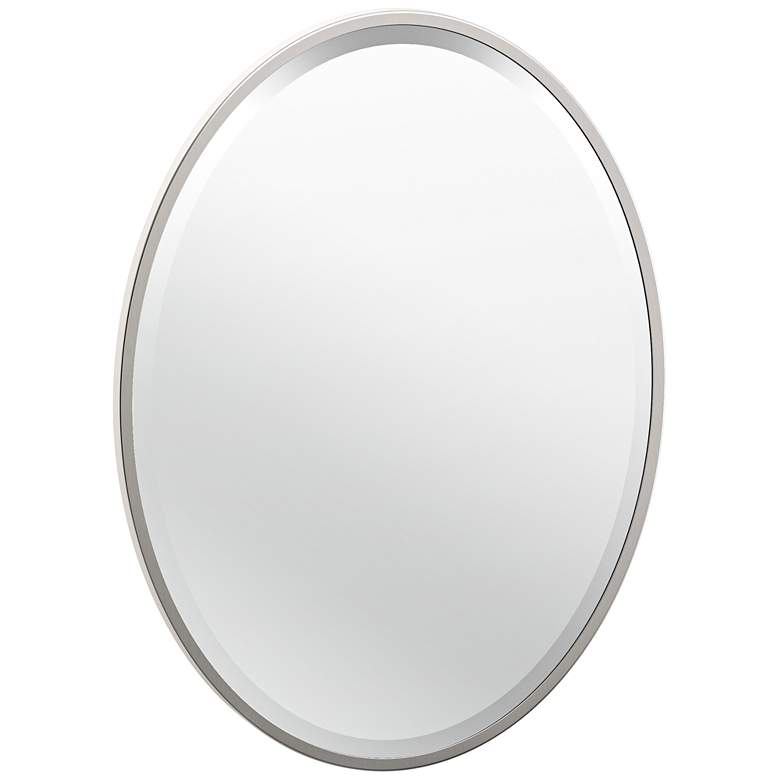 Image 1 Luxe Flush Mount Nickel 20 1/2" x 27 1/2" Framed Wall Mirror