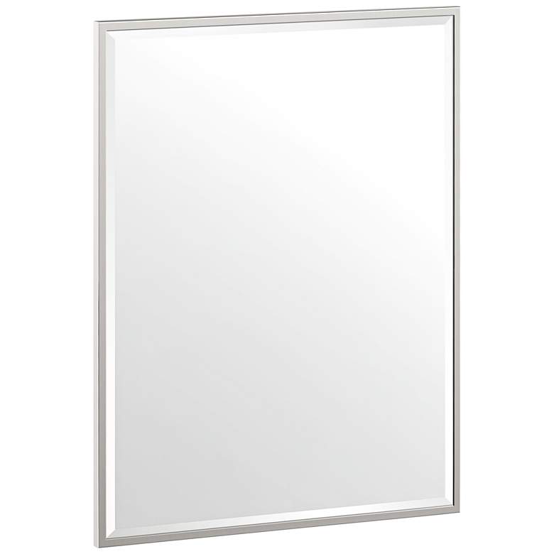 Image 1 Luxe Flush Mount Nickel 24 1/2 inch x 32 1/2 inch Framed Wall Mirror