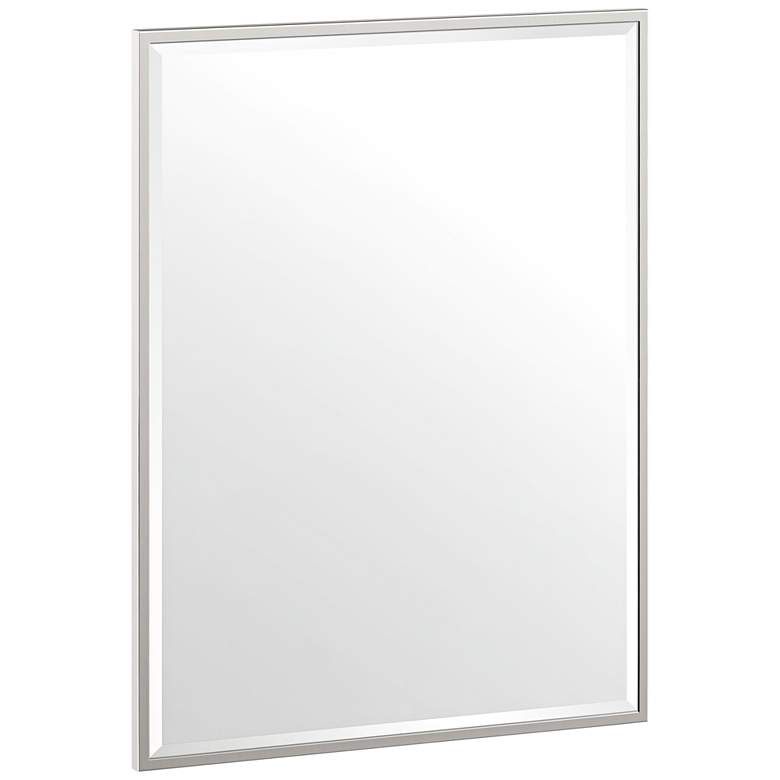Image 1 Luxe Flush Mount Nickel 24 1/2" x 32 1/2" Framed Wall Mirror