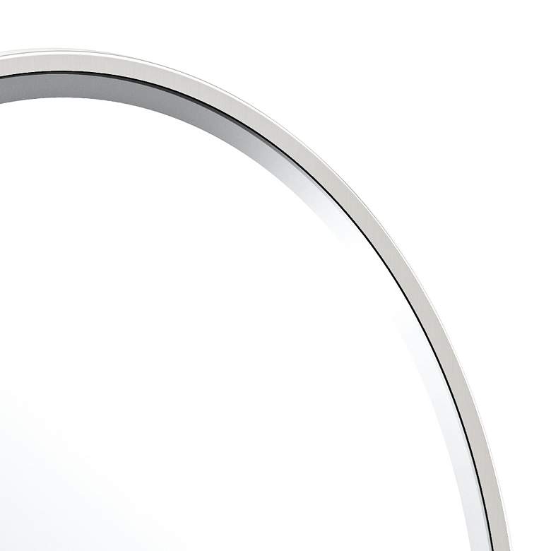 Image 3 Luxe Flush Mount Nickel 25" x 33" Framed Oval Wall Mirror more views