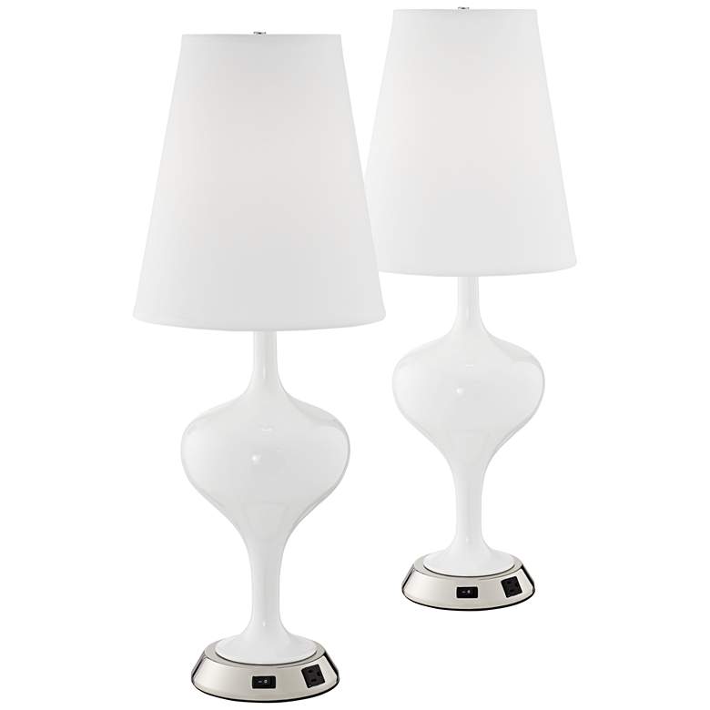 Image 1 Luxe Modern Table Lamps Set of 2