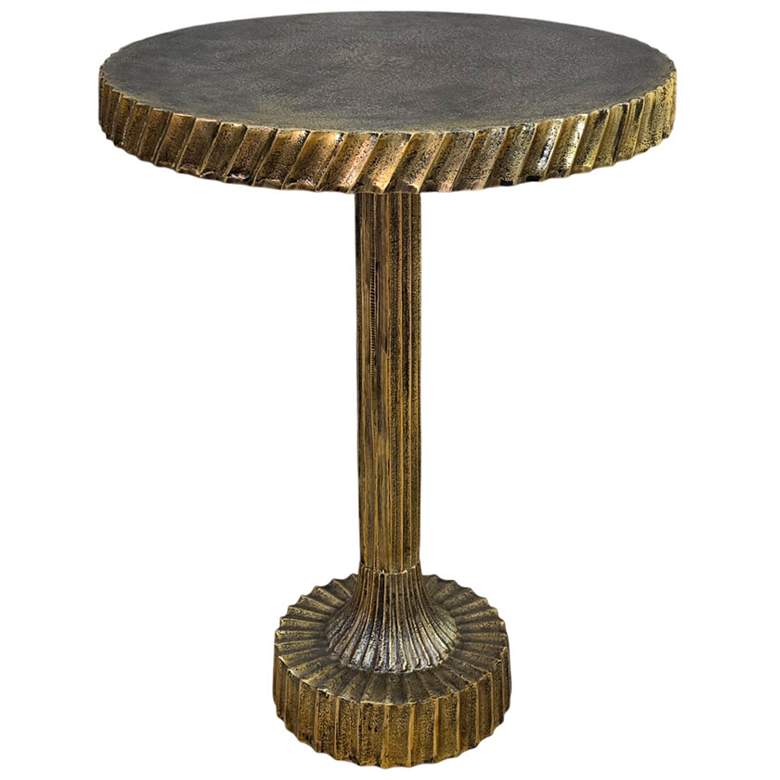 Image 1 Luxe Pedestal Accent Table - Antique Gold