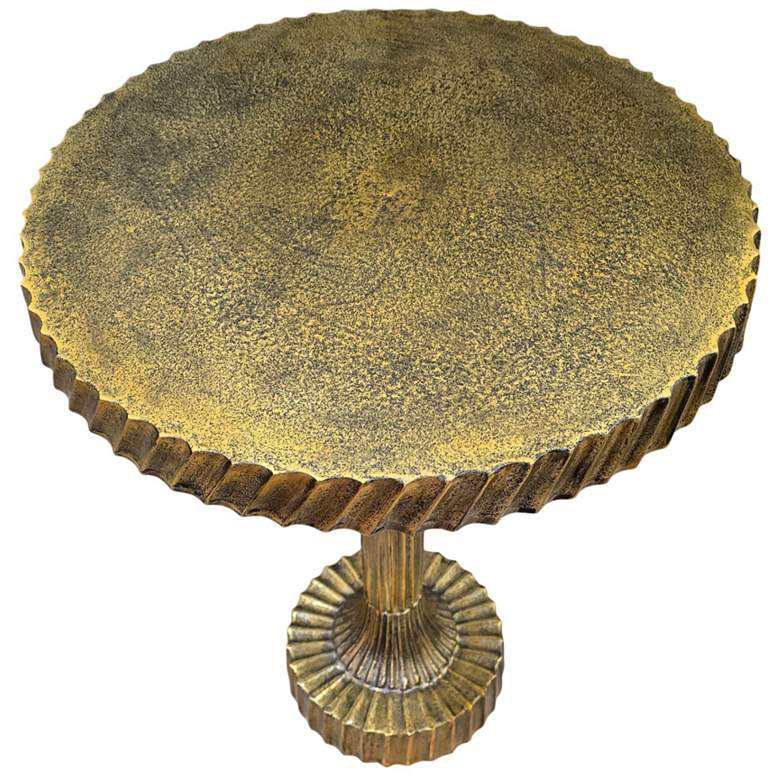 Image 2 Luxe Pedestal Accent Table - Antique Gold more views
