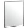Luxe Satin Nickel 20 1/2" x 25" Flush Mount Wall Mirror