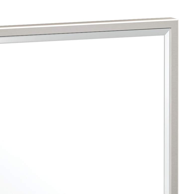Image 2 Luxe Satin Nickel 20 1/2 inch x 25 inch Flush Mount Wall Mirror more views
