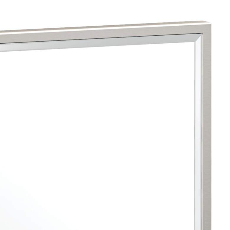 Image 2 Luxe Satin Nickel 20 1/2" x 25" Flush Mount Wall Mirror more views