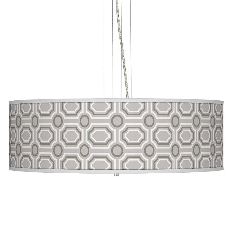 Image 1 Luxe Tile Giclee 24 inch Wide Four Light Pendant Chandelier