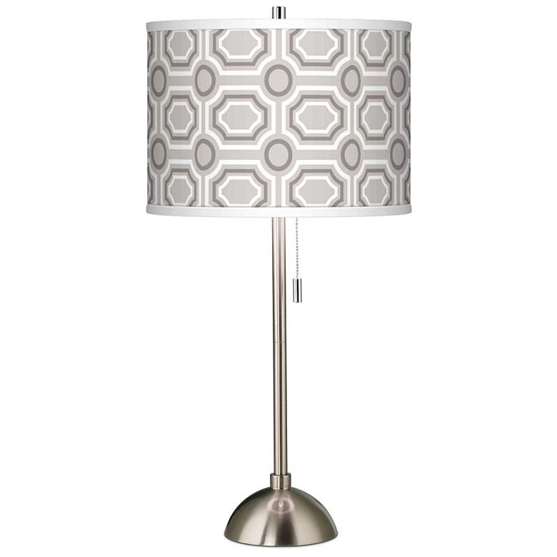 Image 1 Luxe Tile Giclee Brushed Steel Table Lamp