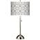 Luxe Tile Giclee Brushed Steel Table Lamp