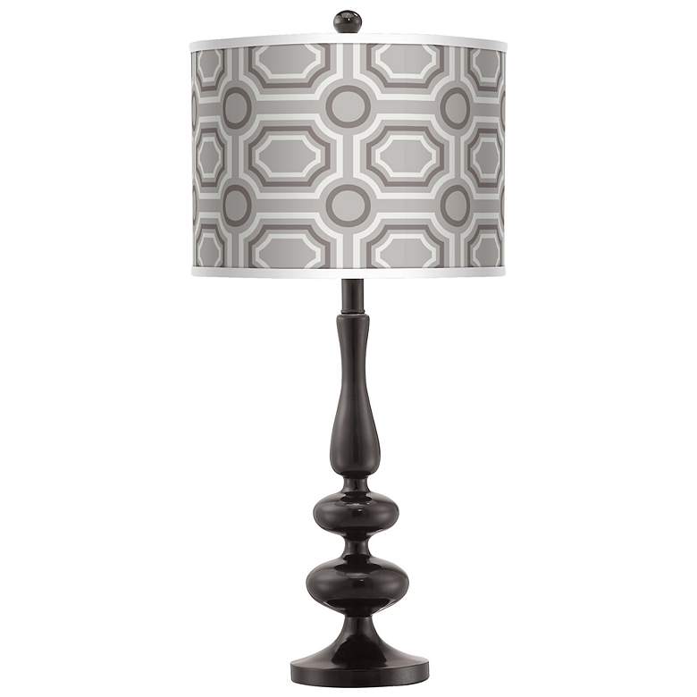 Image 1 Luxe Tile Giclee Paley Black Table Lamp