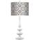 Luxe Tile Giclee Paley White Table Lamp