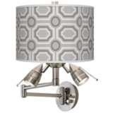 Luxe Tile Giclee Plug-In Swing Arm Wall Lamp
