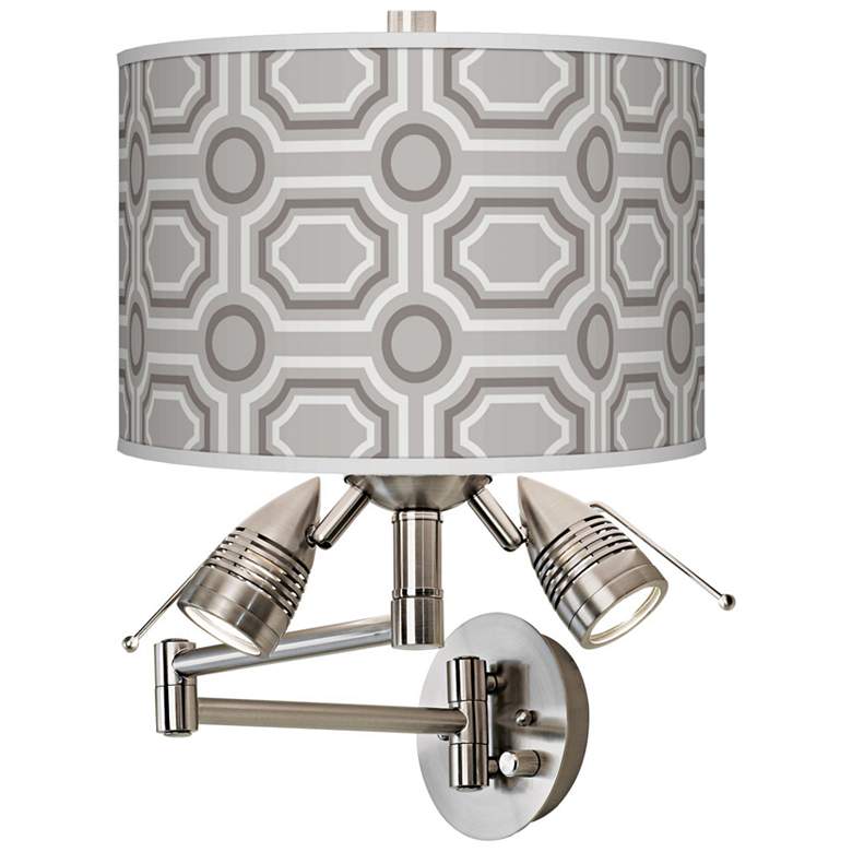 Image 1 Luxe Tile Giclee Plug-In Swing Arm Wall Lamp