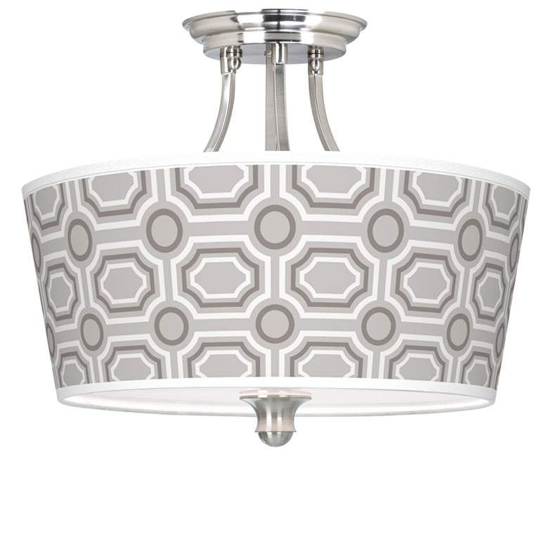 Image 1 Luxe Tile Tapered Drum Giclee Ceiling Light