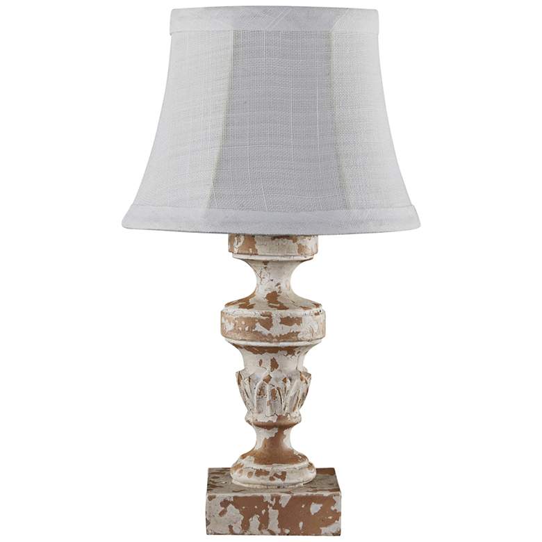 Image 1 Luxembourg 14 inch High Distressed White Accent Table Lamp