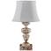 Luxembourg 14" High Distressed White Accent Table Lamp