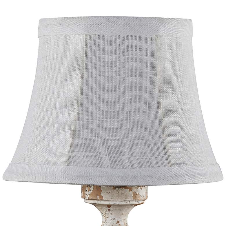Image 2 Luxembourg 14 inch High Distressed White Accent Table Lamp more views