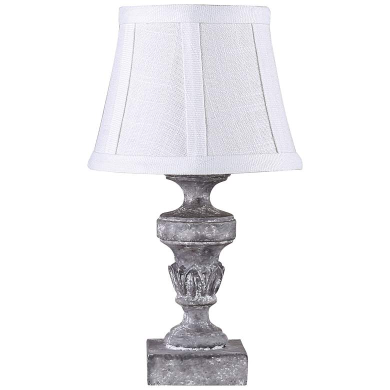 Image 1 Luxemburg 12 inch High Light Gray Pedestal Accent Table Lamp