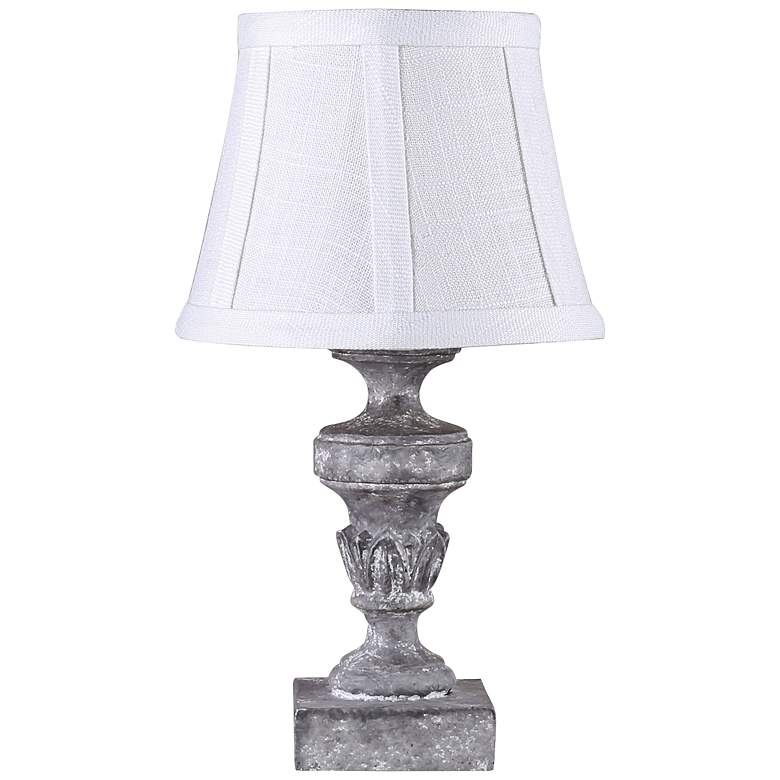 Image 1 Luxemburg 12" High Light Gray Pedestal Accent Table Lamp