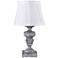 Luxemburg 12" High Light Gray Pedestal Accent Table Lamp