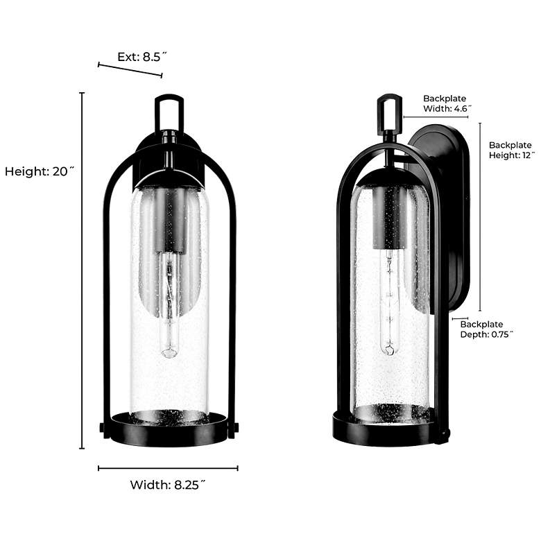 Image 7 Luxio 20" High 1-Light Outdoor Wall Sconce in Powder Coated Black more views