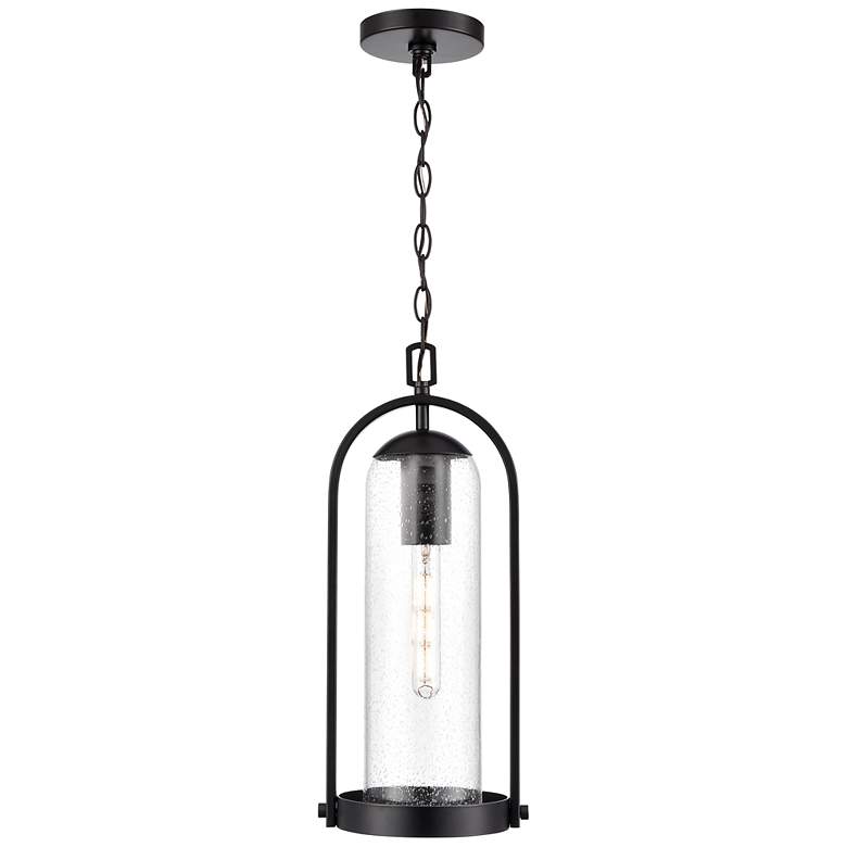 Image 2 Luxio 8.25" Wide 1-Light Outdoor Hanging Lantern in Powder Coated Black more views