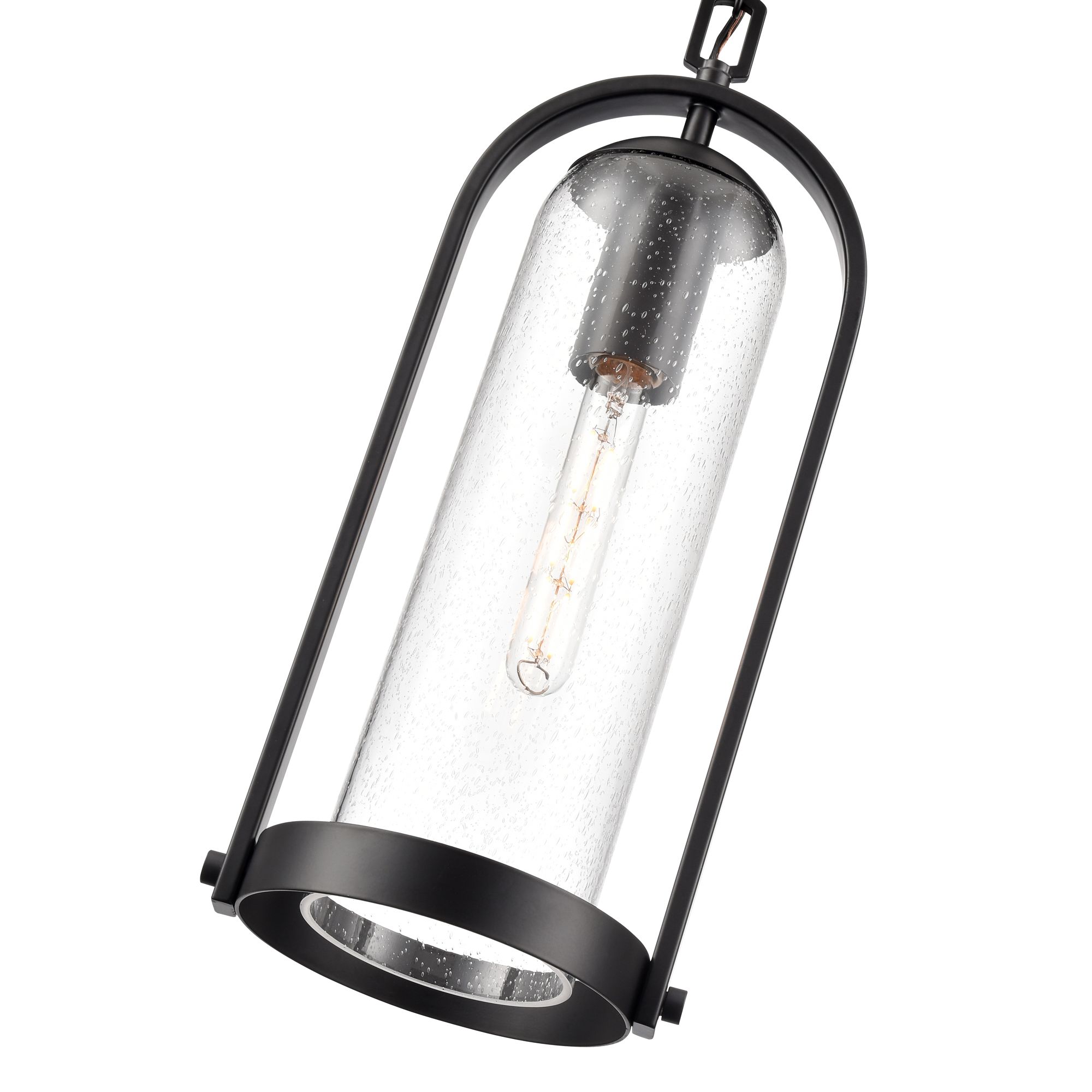 Image 3 Luxio 8.25" Wide Outdoor Hanging Lantern in Powder Coated Black more views