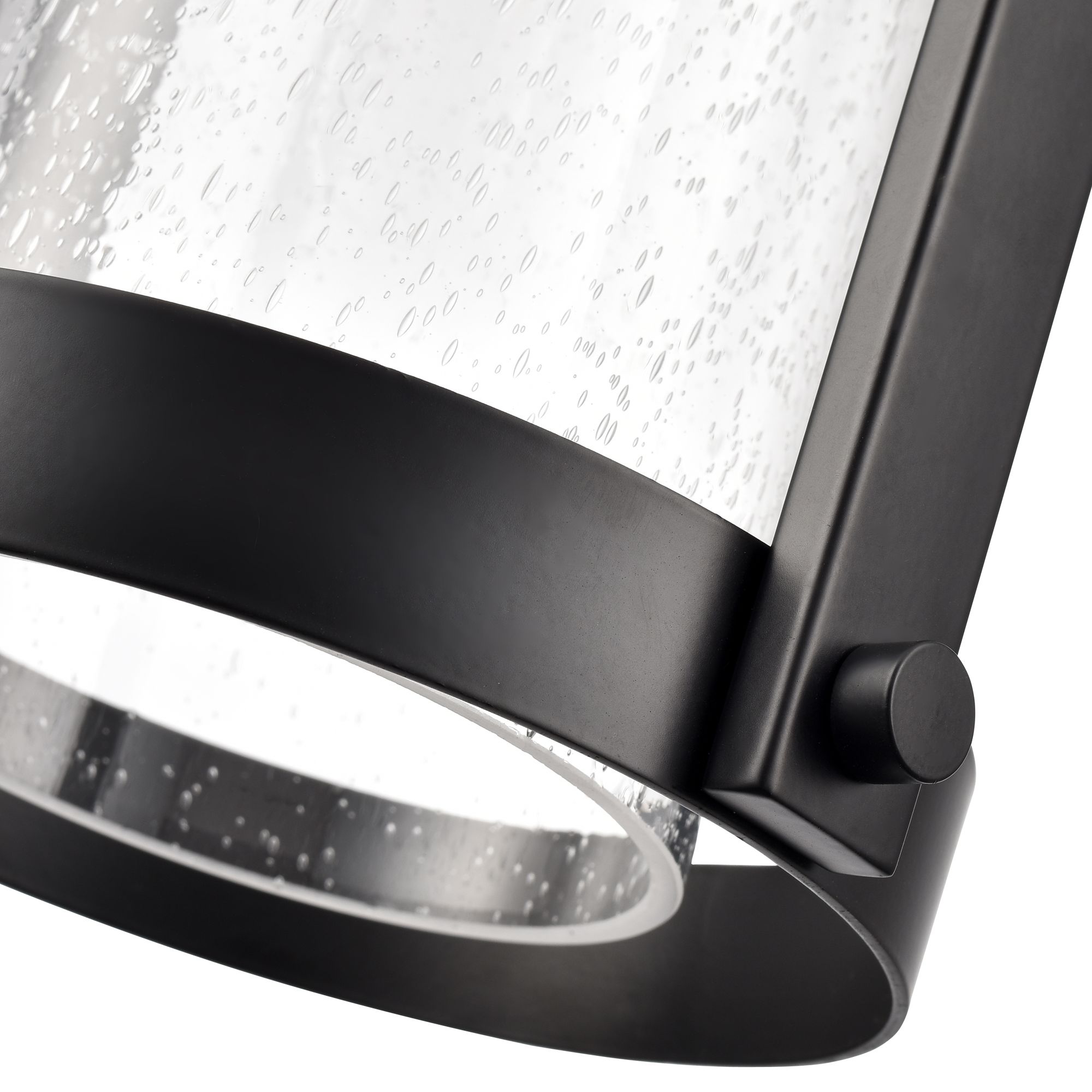 Image 4 Luxio 8.25" Wide Outdoor Hanging Lantern in Powder Coated Black more views