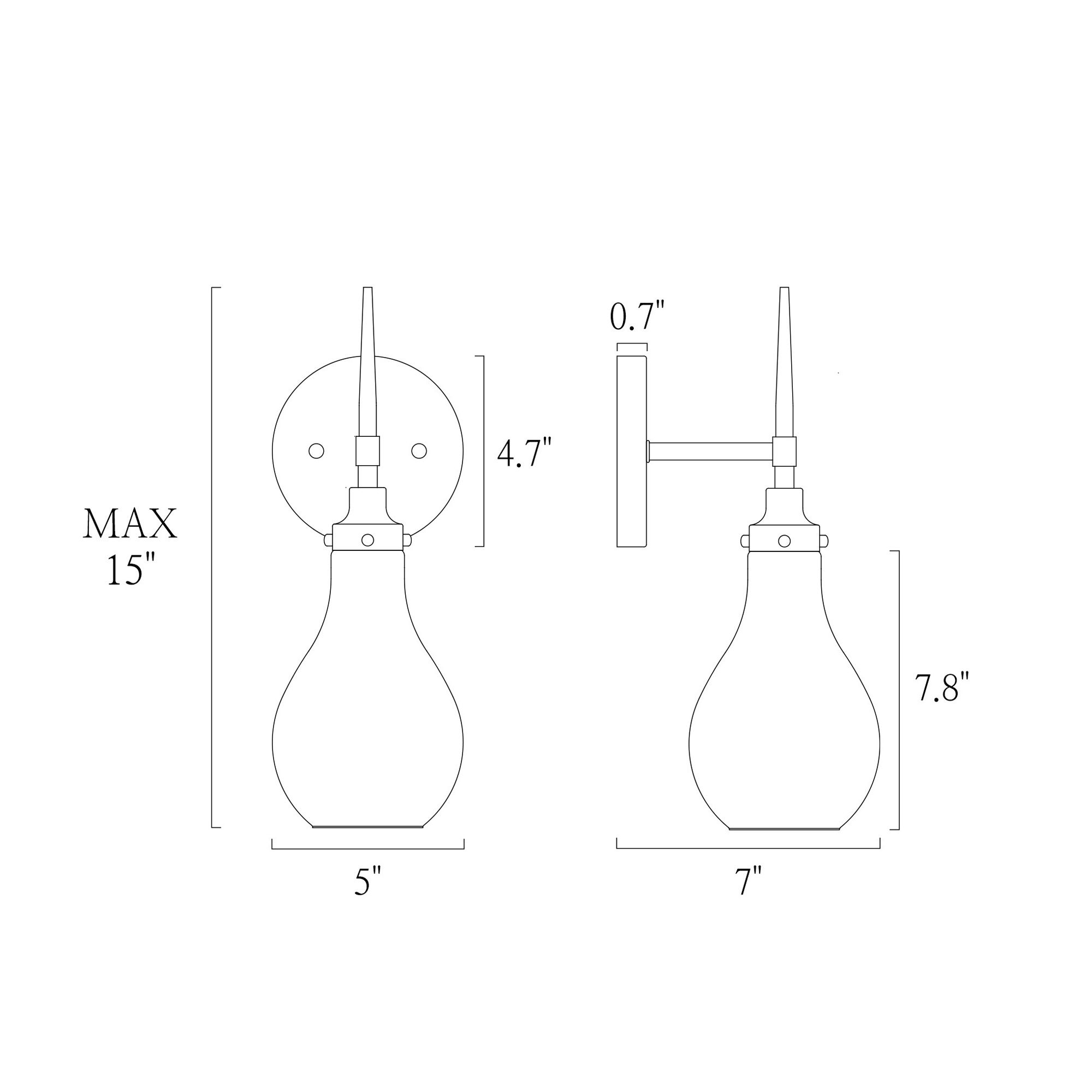 Image 4 Luxitemin 14 1/2"H Matte Black and Plating Brass Wall Sconce more views