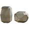 Luxmi Aged Gray Geometric Glass Vases - Set of 2