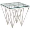 Luxor 19 3/4" Wide Chrome and Glass Modern End Table