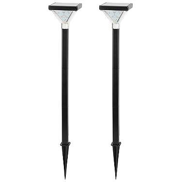 Luxor 22 3/4" High Black Solar LED Path Light Set of 2