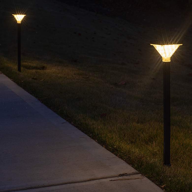 Image 3 Luxor 22 3/4" High Black Solar LED Path Light Set of 2 more views