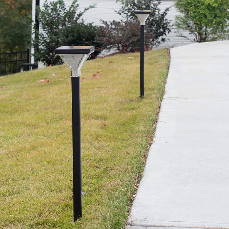 Image 4 Luxor 22 3/4" High Black Solar LED Path Light Set of 2 more views