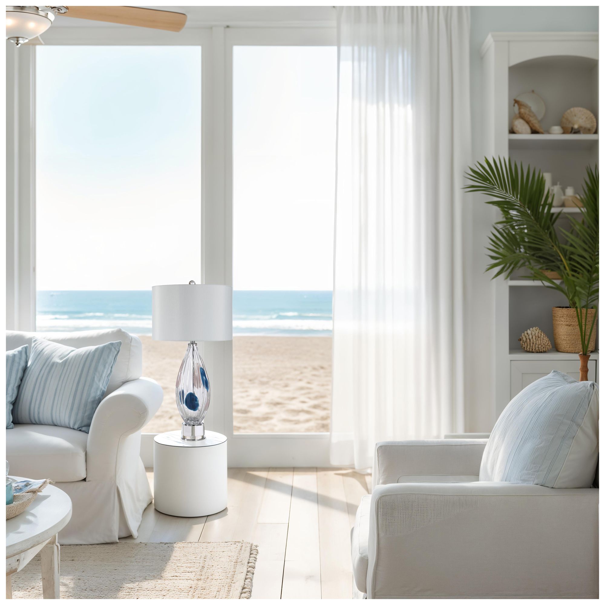 Image 3 Luxor 30.0" Height Table Lamps, Clear And Blue more views