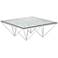 Luxor 41 1/2" Square Chrome and Glass Modern Coffee Table