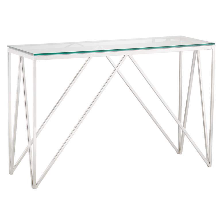 Image 1 Luxor 47 1/4" Wide Chrome and Glass Modern Console Table