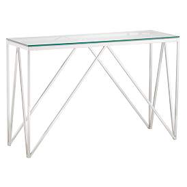 Image1 of Luxor 47 1/4" Wide Chrome and Glass Modern Console Table