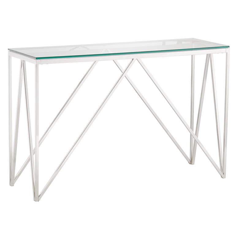 Image 2 Luxor 47 1/4" Wide Chrome and Glass Modern Console Table