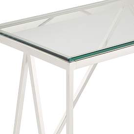 Image2 of Luxor 47 1/4" Wide Chrome and Glass Modern Console Table more views